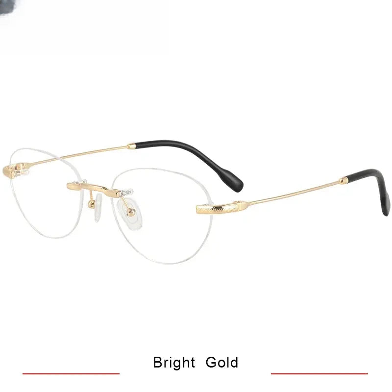 Women's Polygon Rimless Titanium Prescription Glasses 450026 — view 5 | Rx Spectacle
