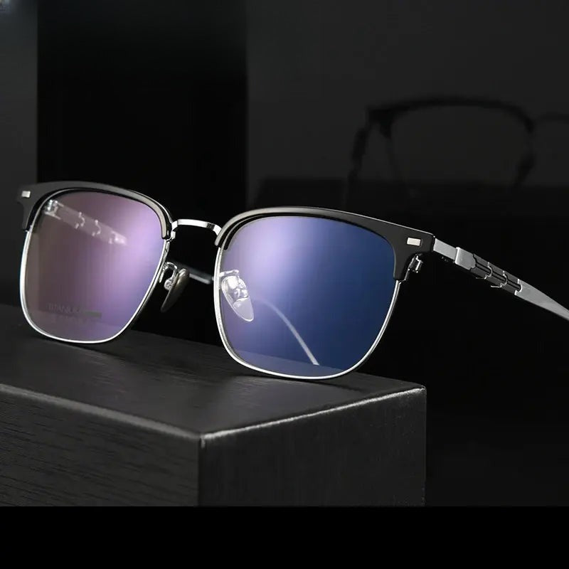 Women's Square Full Rim Titanium Prescription Glasses 939019 — view 1 | Rx Spectacle