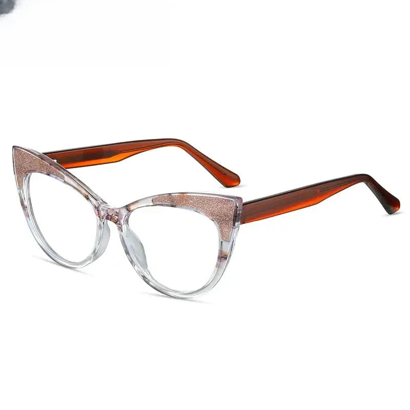 Women's Cat Eye Full Rim Titanium Prescription Glasses 87274 — view 1 | Rx Spectacle