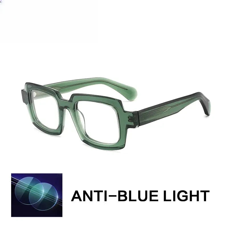 Unisex Square Full Rim Acetate Oversized Reading Glasses 882219 — view 3 | Rx Spectacle