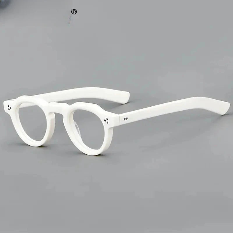 Women's Round Full Rim Acetate Flat Top Reading Glasses 98013 — view 1 | Rx Spectacle