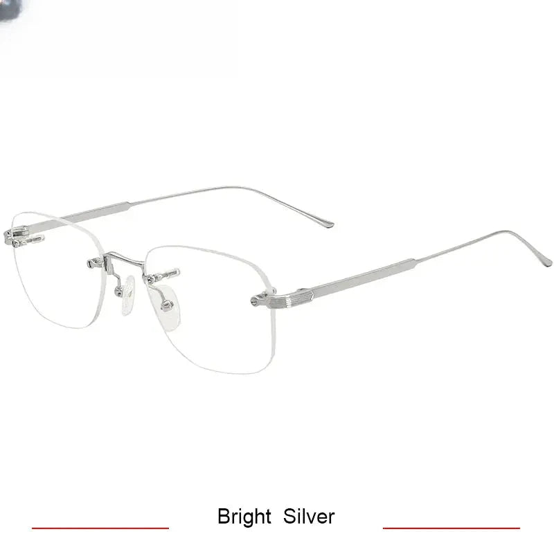 Unisex Oval Rimless Titanium Prescription Glasses 2280 — view 8 | Rx Spectacle