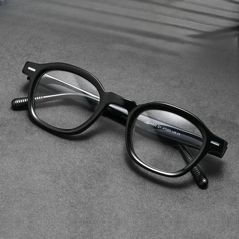 Men's Polygon Full Rim Acetate Flat Top Prescription Glasses — view 1 | Rx Spectacle