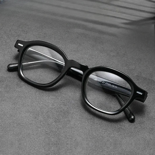 Men's Polygon Full Rim Acetate Flat Top Prescription Glasses — view 1 | Rx Spectacle
