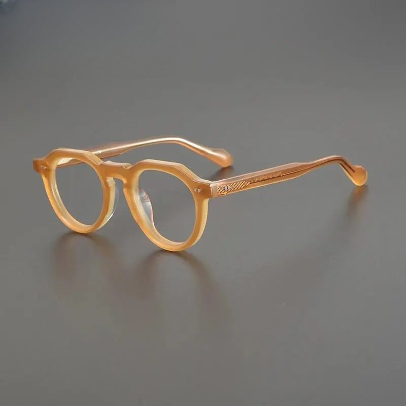 Unisex Round Full Rim Acetate Flat Top Prescription Glasses Gxyj1141 — view 4 | Rx Spectacle