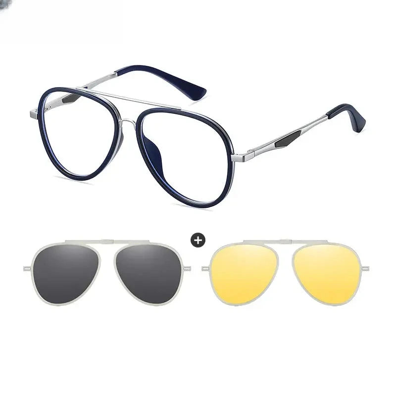 Women's Oval Full Rim Stainless Steel Clip-On Prescription Glasses 77052 — view 5 | Rx Spectacle