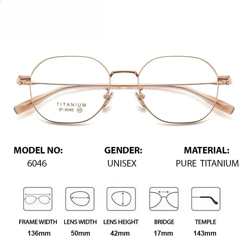 Women's Oval Full Rim Titanium Flat Top Prescription Glasses 406046 — view 2 | Rx Spectacle