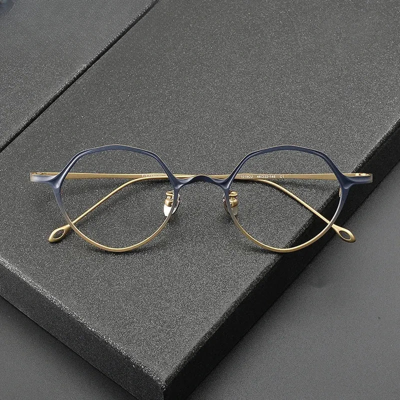 Unisex Irregular Full Rim Titanium Prescription Glasses 81019 — view 1 | Rx Spectacle