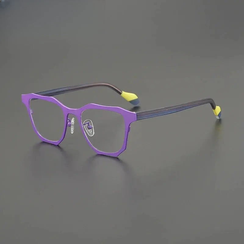 Women's Square Full Rim Titanium Prescription Glasses G85883 — view 7 | Rx Spectacle