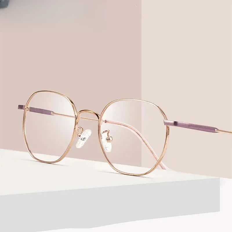 Women's Polygon Full Rim Stainless Steel Prescription Glasses 92008 — view 1 | Rx Spectacle
