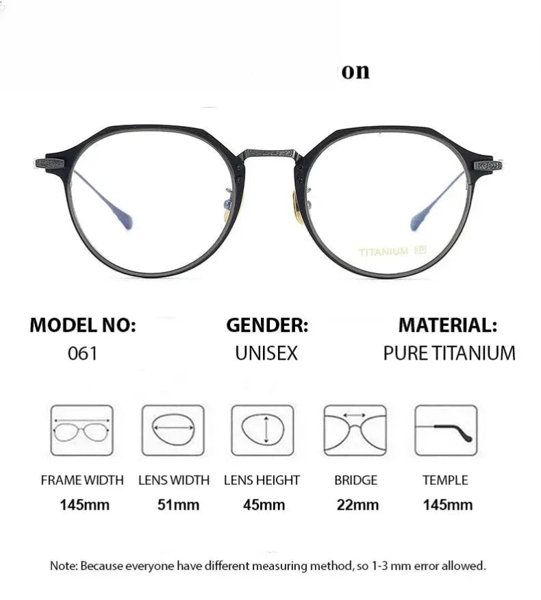 Unisex Oval Full Rim Titanium Prescription Glasses 611061 — view 2 | Rx Spectacle