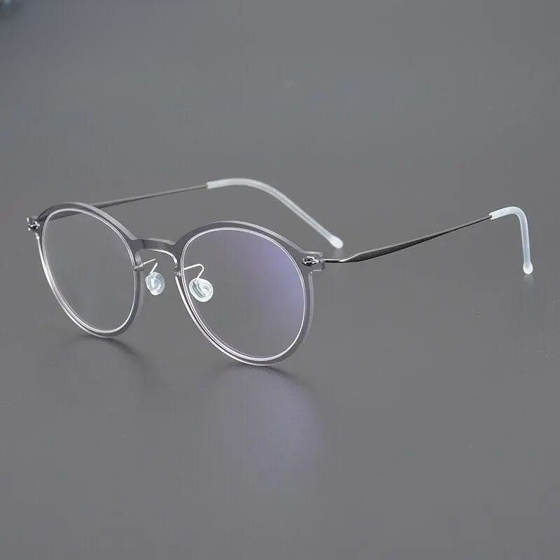 Unisex Round Full Rim Titanium Prescription Glasses Gxyj955 — view 5 | Rx Spectacle