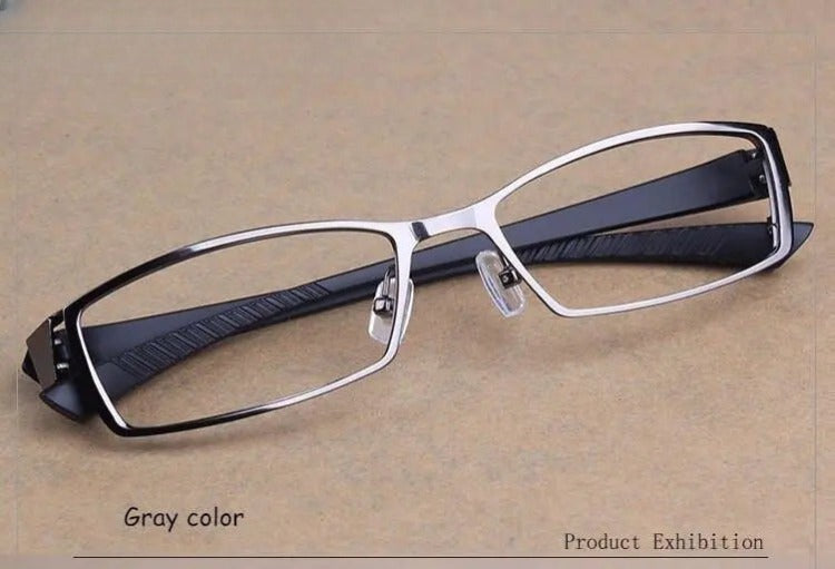 Men's Rectangular Full Rim Titanium Prescription Glasses 1976 — view 7 | Rx Spectacle