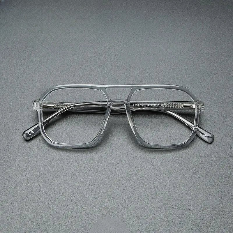 Unisex Square Full Rim Acetate Double Bridge Prescription Glasses Gxyj1099 — view 7 | Rx Spectacle