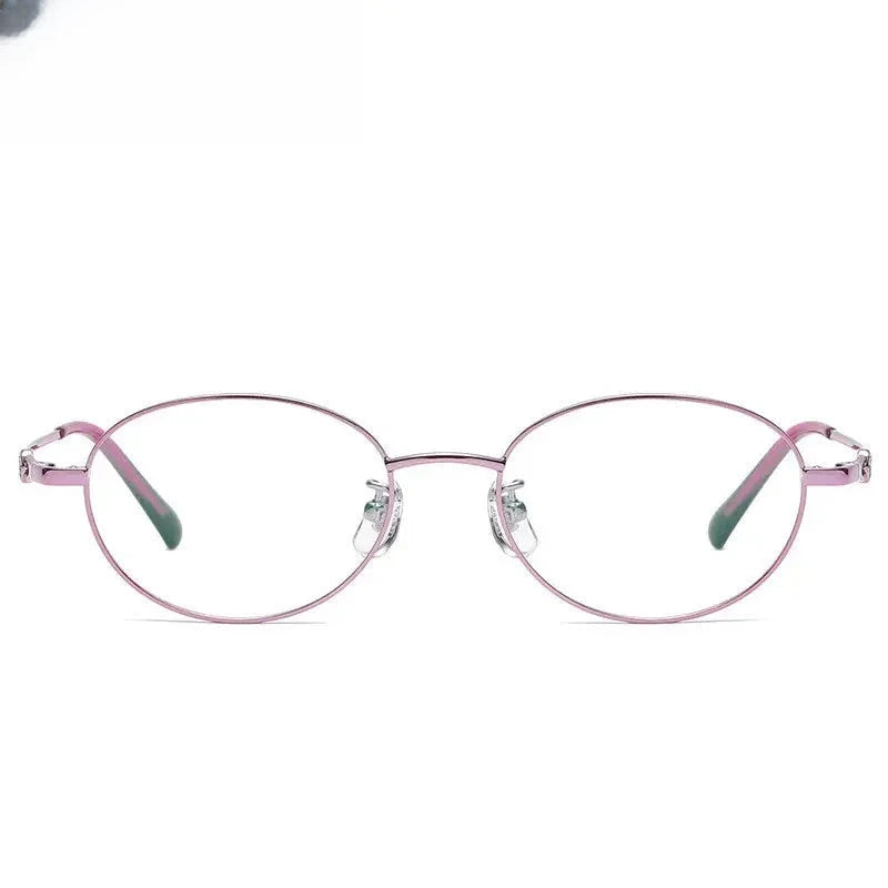 Unisex Oval Full Rim Titanium Prescription Glasses 391 — view 3 | Rx Spectacle