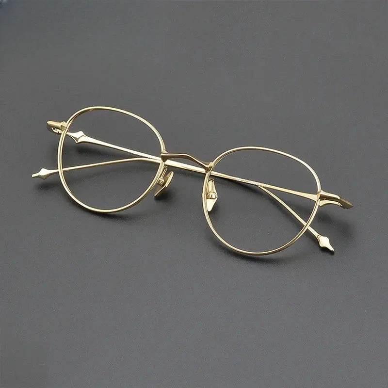 Unisex Round Full Rim Titanium Prescription Glasses Gxyj1495 — view 2 | Rx Spectacle