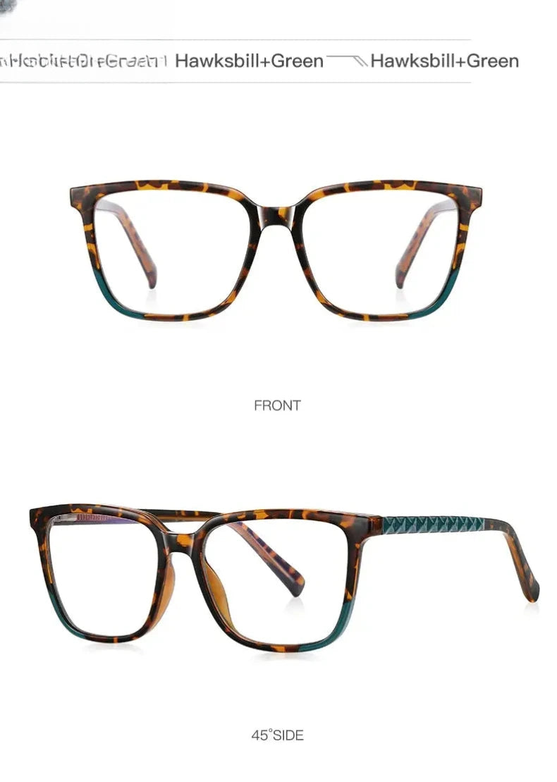 Women's Square Full Rim Plastic Reading Glasses Pfd2135 — view 17 | Rx Spectacle