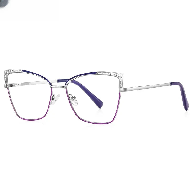 Women's Square Full Rim Alloy Reading Glasses 3106 — view 9 | Rx Spectacle
