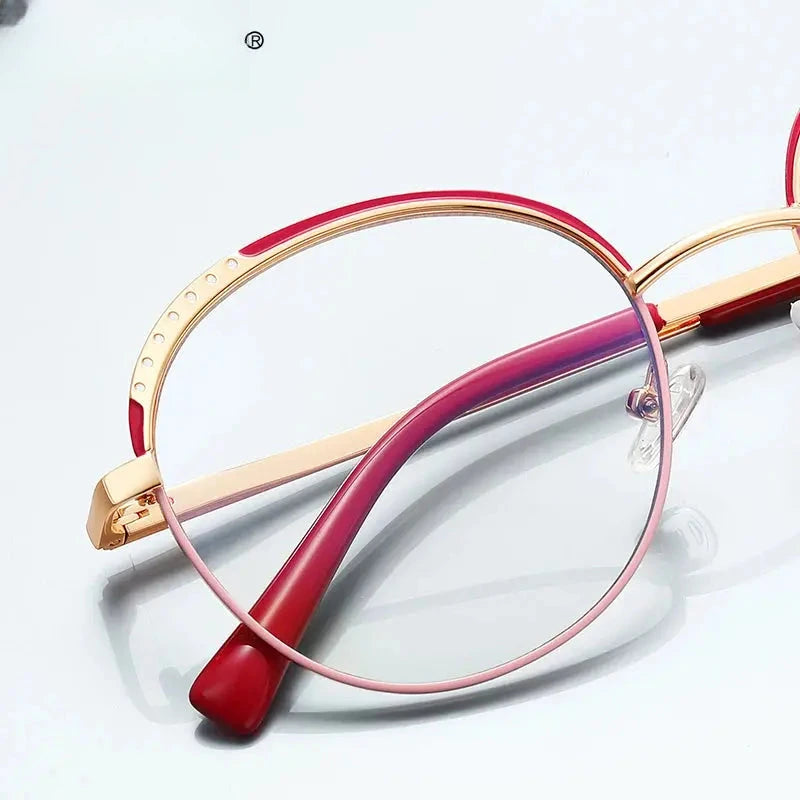 Women's Round Full Rim Plastic Reading Glasses Pfd3115 — view 2 | Rx Spectacle