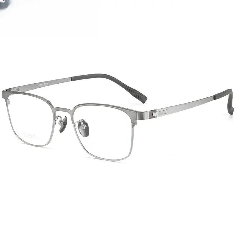 Unisex Square Full Rim Titanium Prescription Glasses 411282 — view 4 | Rx Spectacle