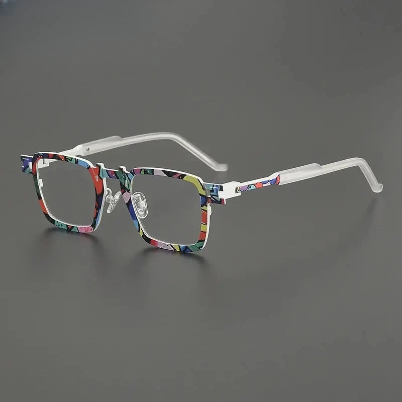 Unisex Square Full Rim Titanium Prescription Glasses Gxyj5910 — view 4 | Rx Spectacle