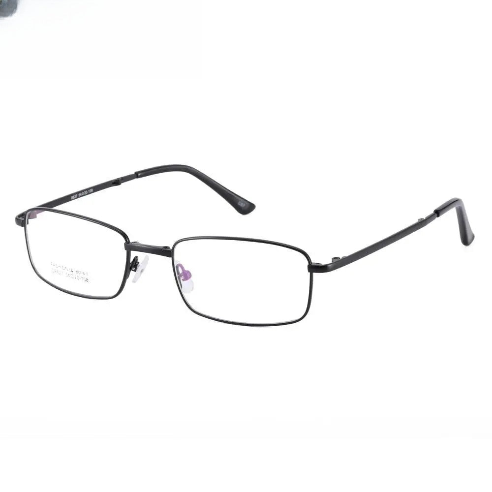 Unisex Square Full Rim Stainless Steel Prescription Glasses 8827 — view 3 | Rx Spectacle