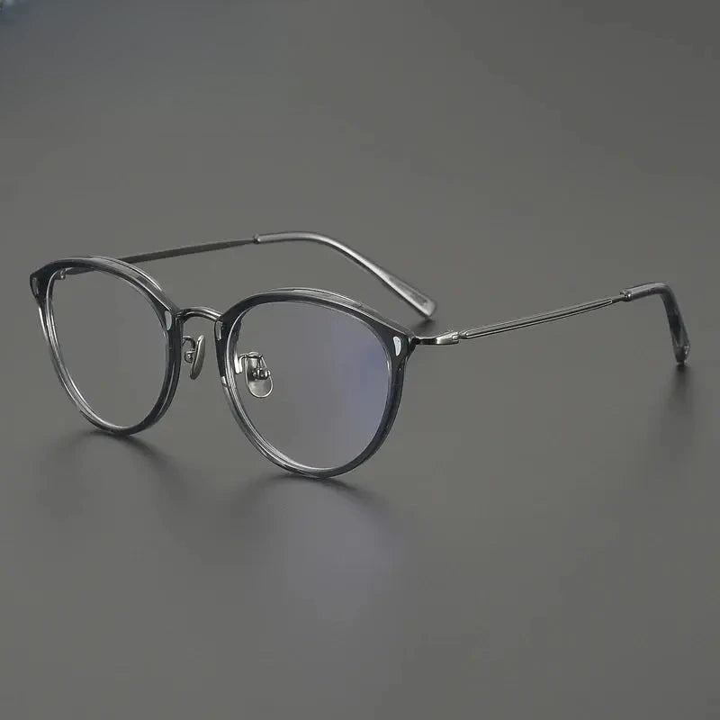 Unisex Oval Full Rim Titanium Prescription Glasses 679452 — view 5 | Rx Spectacle