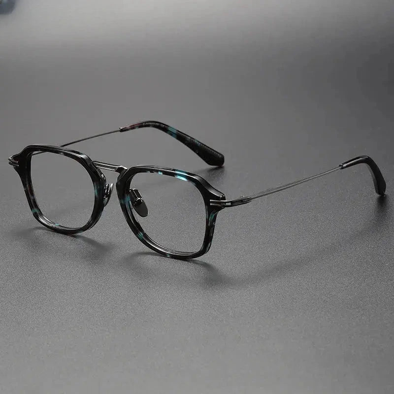 Men's Square Full Rim Titanium Flat Top Oversized Reading Glasses 44413 — view 7 | Rx Spectacle