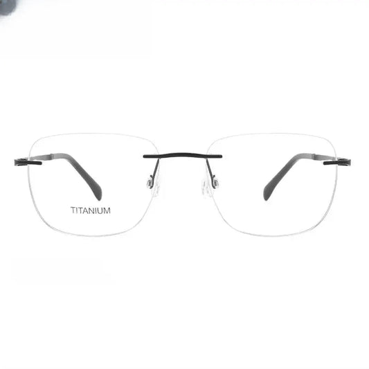 Men's Polygon Rimless Titanium Prescription Glasses 790136 — view 1 | Rx Spectacle