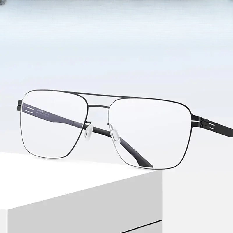 Women's Square Full Rim Stainless Steel Prescription Glasses 551744 — view 1 | Rx Spectacle