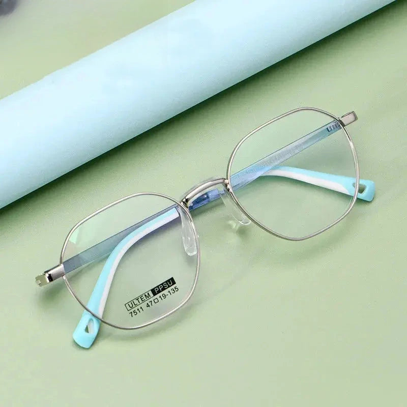 Unisex Polygon Full Rim Titanium Prescription Glasses 777511 — view 1 | Rx Spectacle
