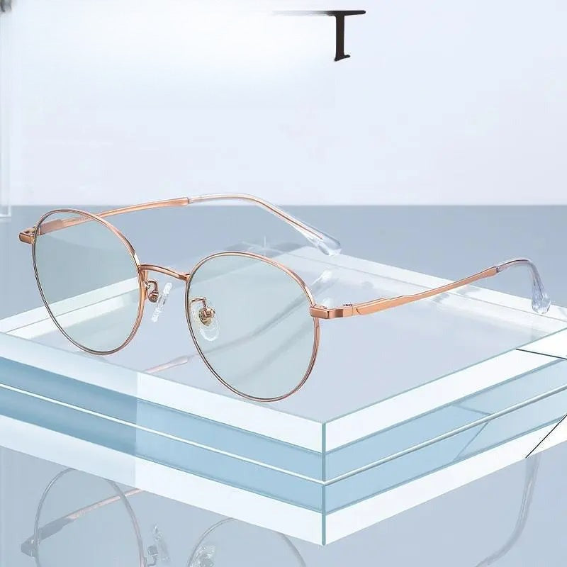 Men's Round Full Rim Titanium Prescription Glasses St6211 — view 1 | Rx Spectacle