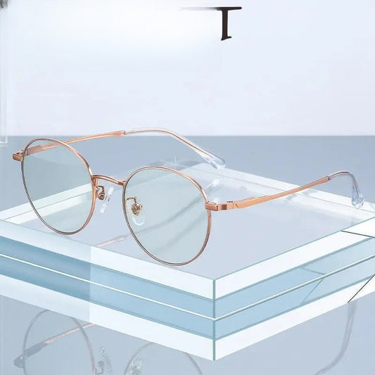 Men's Round Full Rim Titanium Prescription Glasses St6211 — view 1 | Rx Spectacle