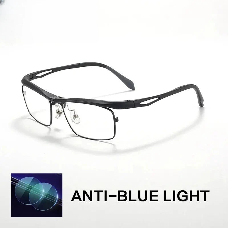 Unisex Square Full Rim Alloy Reading Glasses 679001 — view 3 | Rx Spectacle