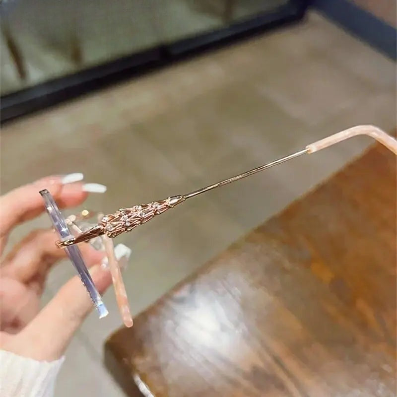 Women's Round Rimless Titanium Prescription Glasses 156 — view 5 | Rx Spectacle