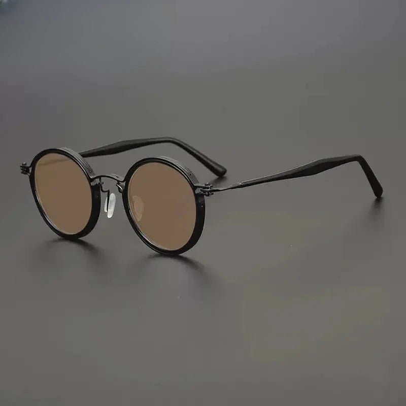 Unisex Round Full Rim Titanium Prescription Glasses Mo10 — view 9 | Rx Spectacle