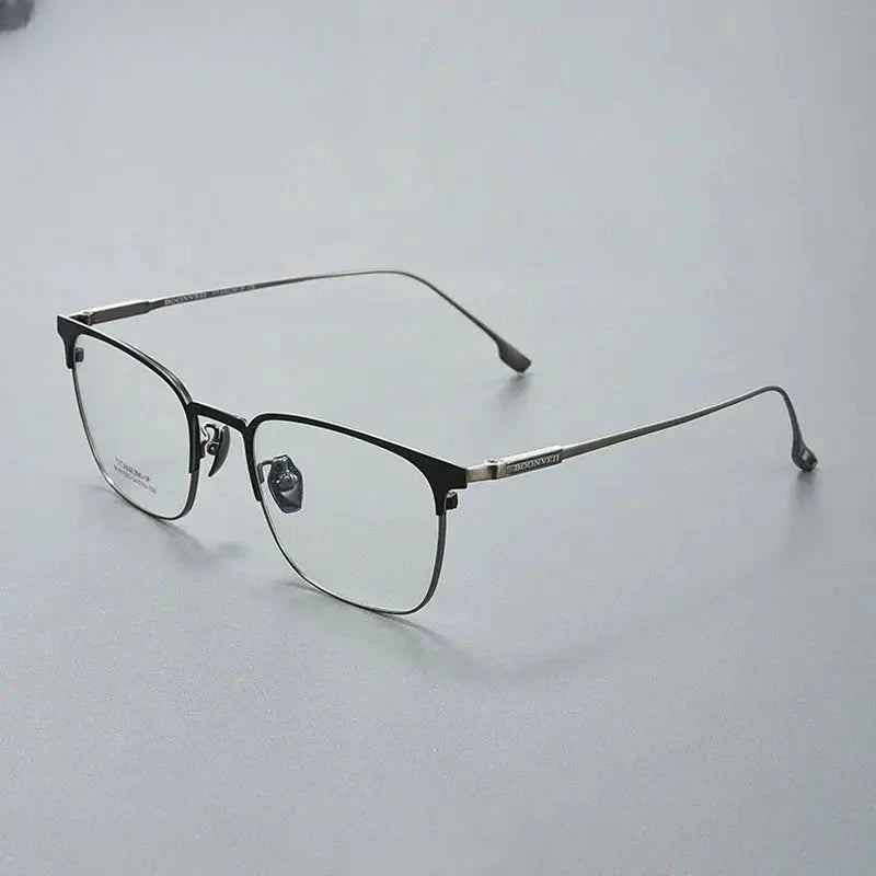Men's Square Full Rim Titanium Prescription Glasses 81023 — view 1 | Rx Spectacle