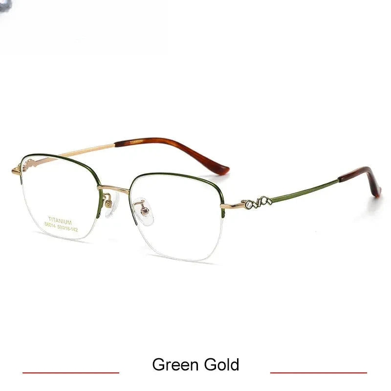 Women's Polygon Semi-Rimless Titanium Prescription Glasses 36014 — view 5 | Rx Spectacle