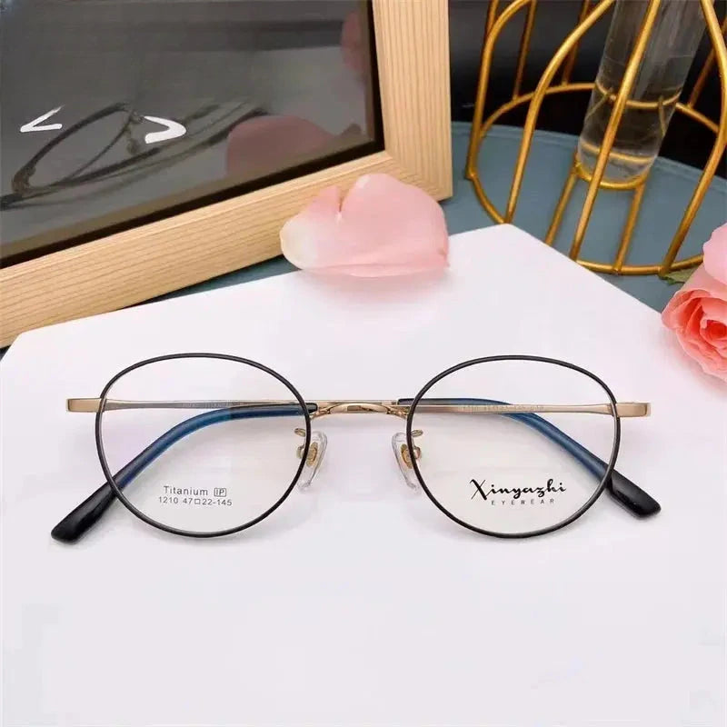 Unisex Oval Full Rim Titanium Prescription Glasses 881210 — view 6 | Rx Spectacle