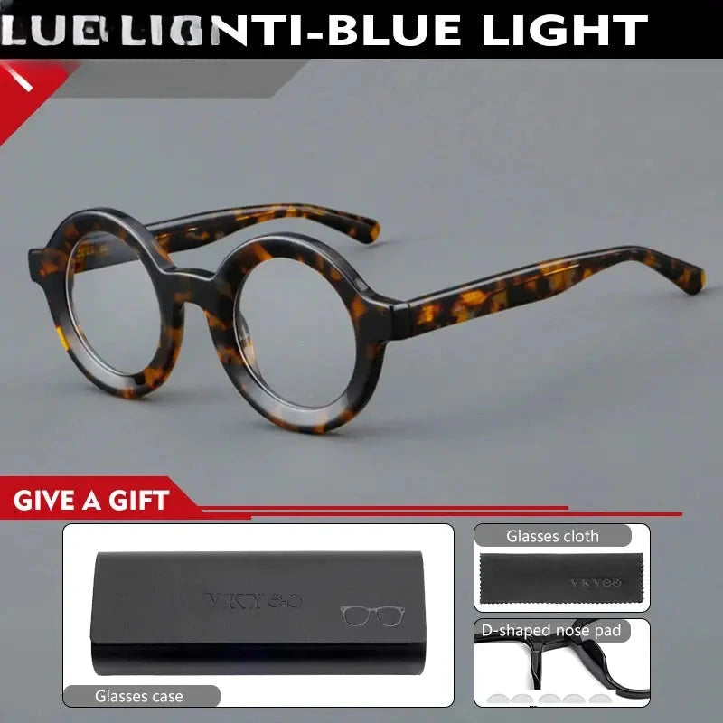 Unisex Round Full Rim Acetate Reading Glasses 623103 — view 4 | Rx Spectacle