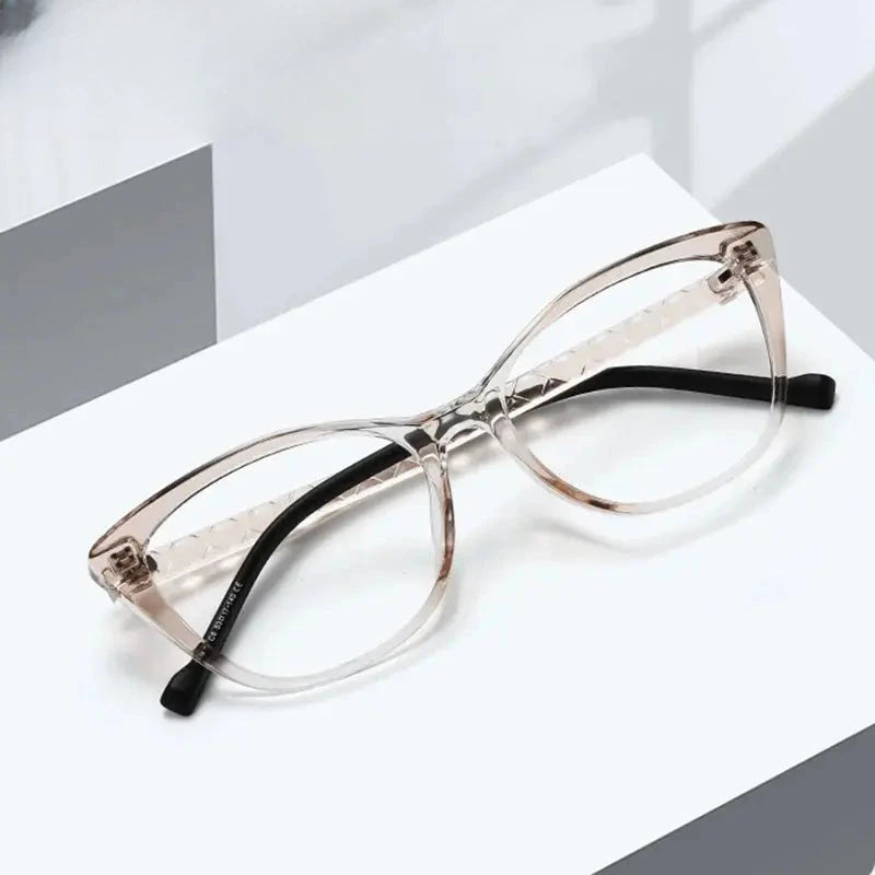 Women's Cat Eye Full Rim Titanium Prescription Glasses 52019 — view 1 | Rx Spectacle