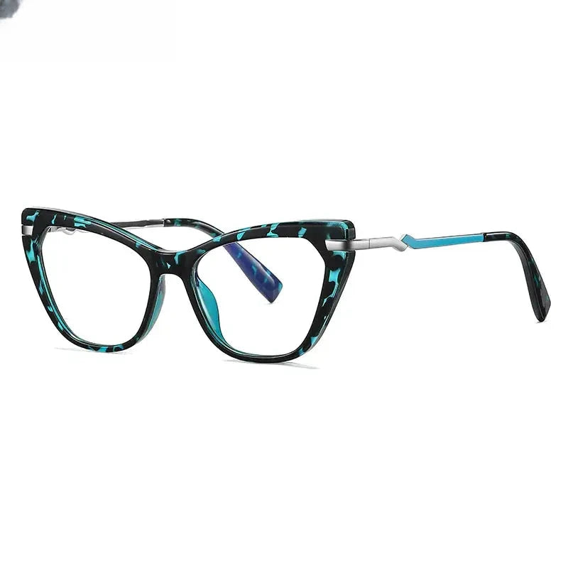Women's Cat Eye Full Rim Titanium Reading Glasses 2107 — view 12 | Rx Spectacle