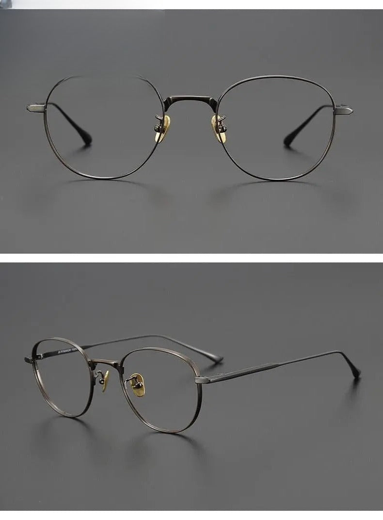 Unisex Round Full Rim Titanium Prescription Glasses Gxyj988 — view 12 | Rx Spectacle