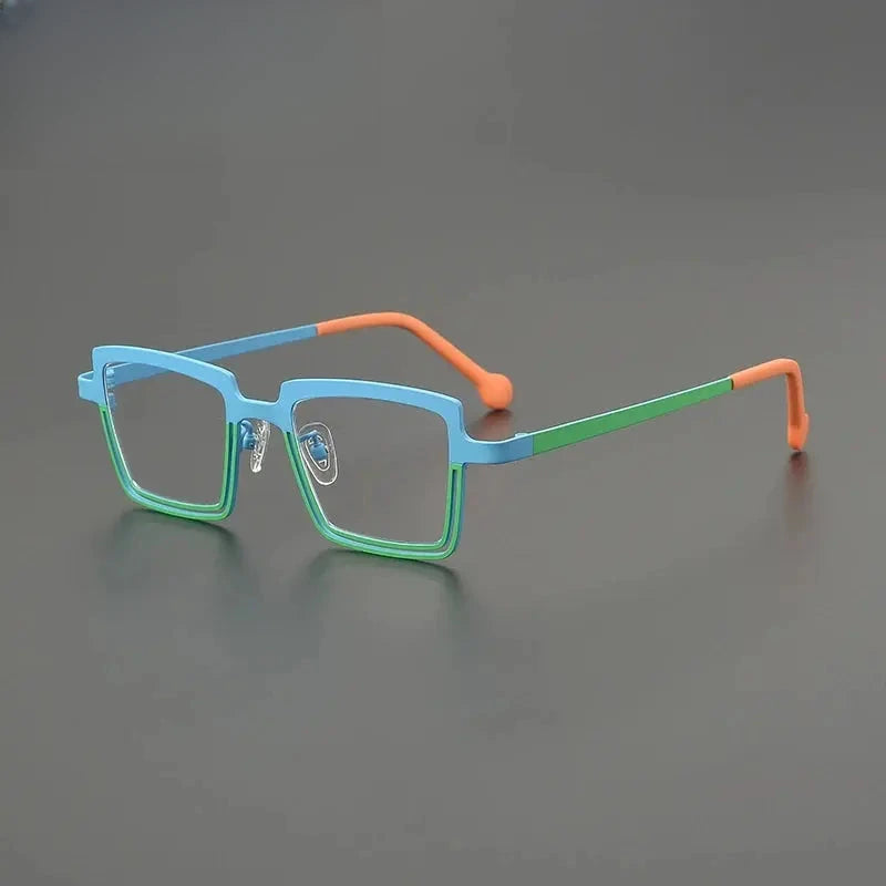 Women's Square Full Rim Titanium Flat Top Prescription Glasses G85889 — view 6 | Rx Spectacle