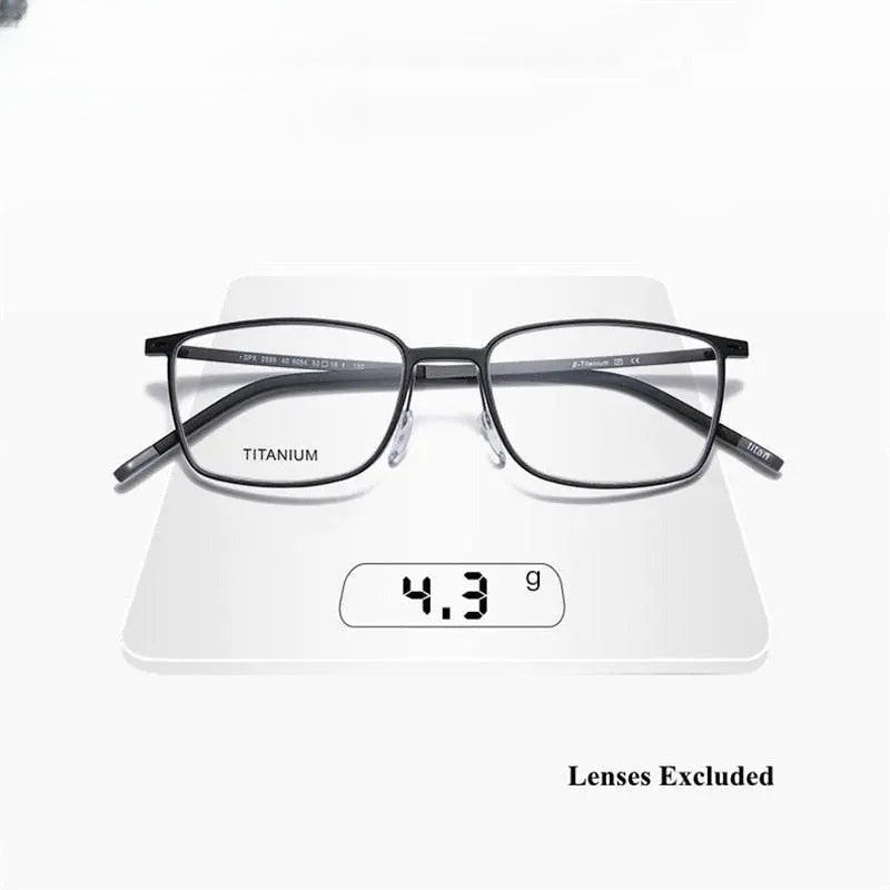 Unisex Square Full Rim Titanium Prescription Glasses 2886 — view 8 | Rx Spectacle