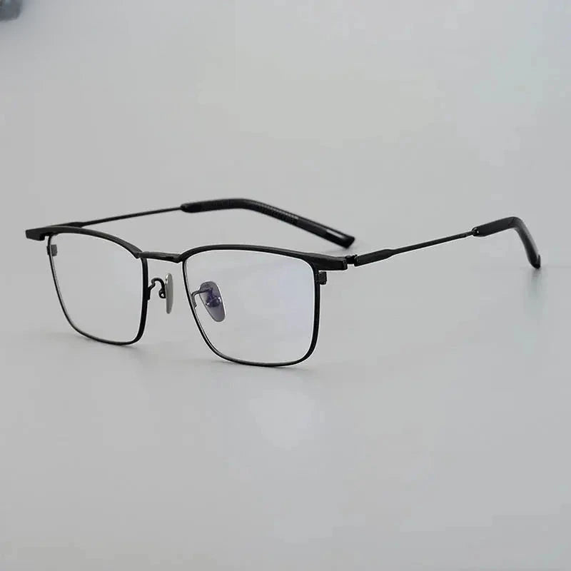Unisex Browline Full Rim Titanium Prescription Glasses 966156 — view 8 | Rx Spectacle