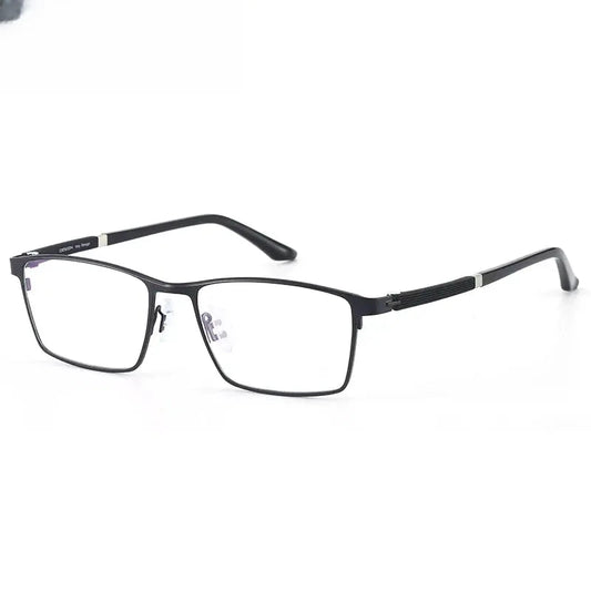 Men's Square Full Rim Stainless Steel Prescription Glasses 94931 — view 1 | Rx Spectacle