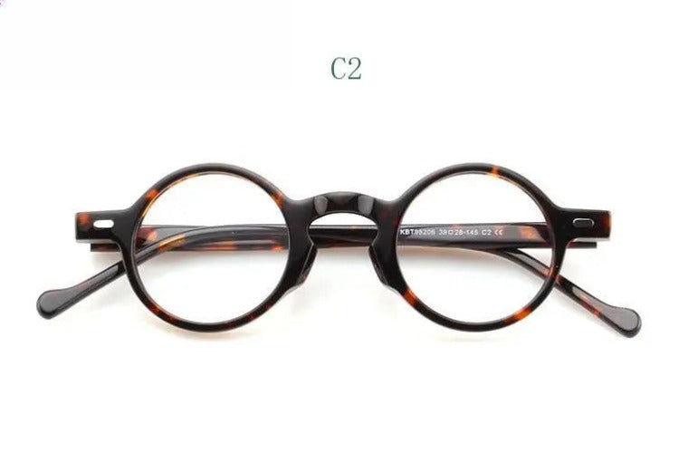 Unisex Round Full Rim Acetate Prescription Glasses Y077 — view 2 | Rx Spectacle