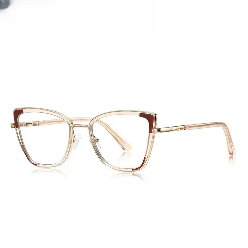 Women's Cat Eye Full Rim Titanium Prescription Glasses 31334 — view 3 | Rx Spectacle