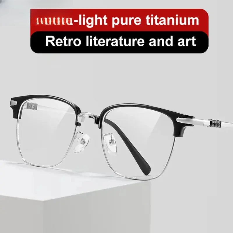 Unisex Square Full Rim Alloy Reading Glasses K002 — view 2 | Rx Spectacle